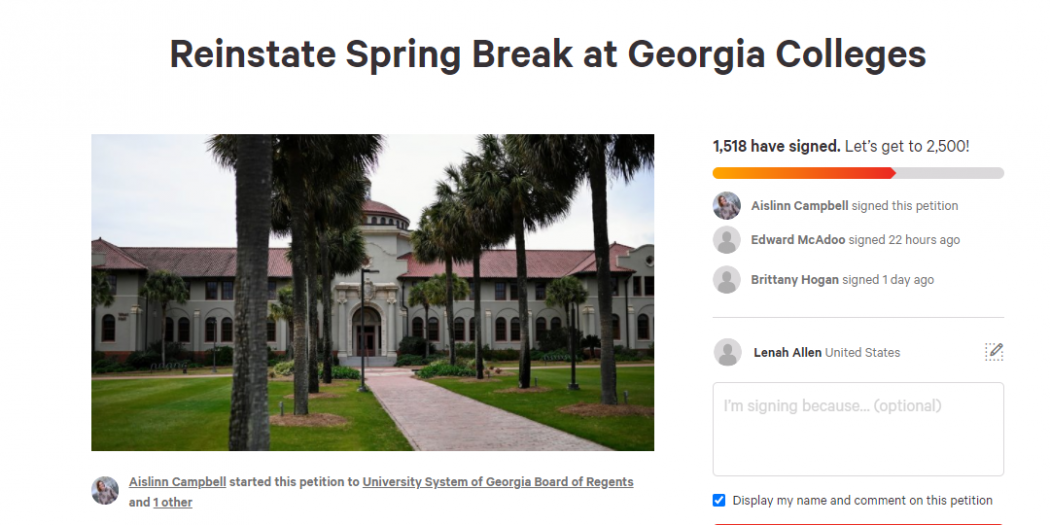 VSU Students fight to get Spring Break back The Spectator