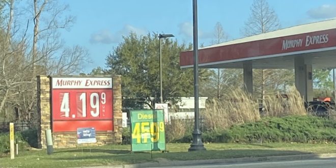 Gas prices at Murphy Express on Inner Perimeter set at $4.19